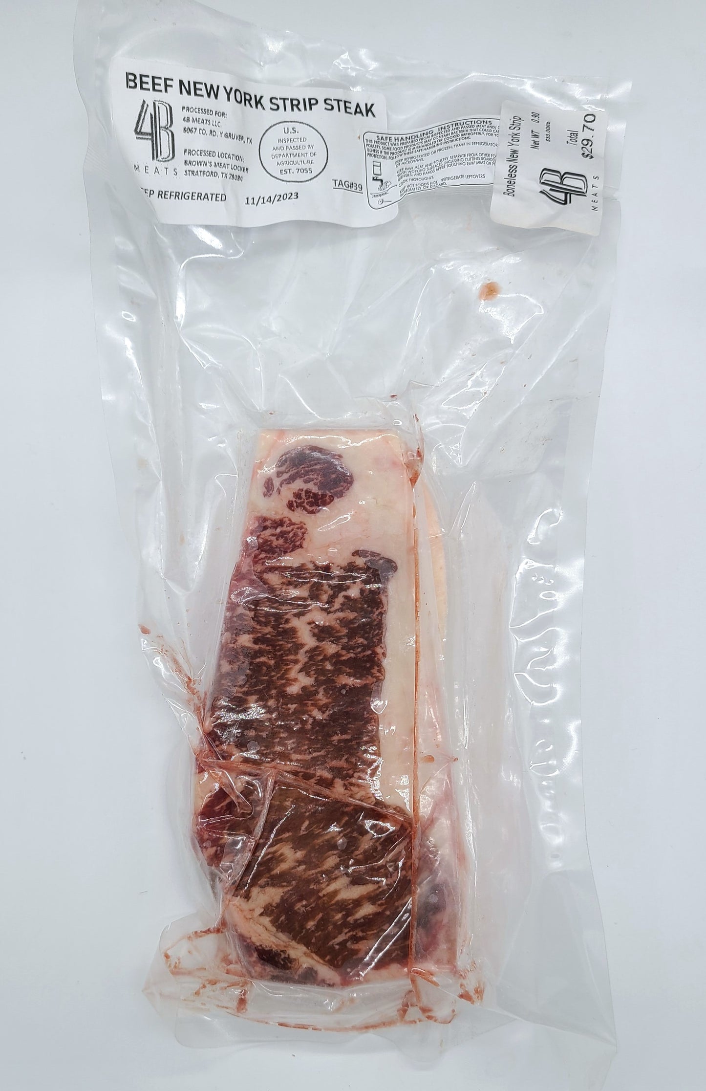 4B Meats-NY Strips Boneless